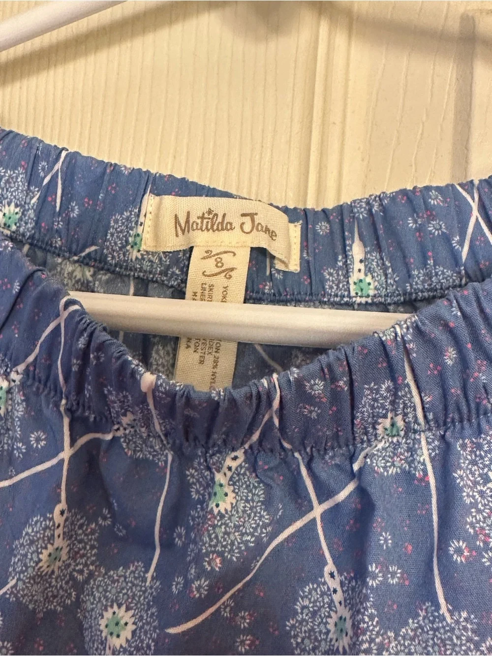 Matilda Jane Tiered Tulle Skirt with Blue Patterned Waistband